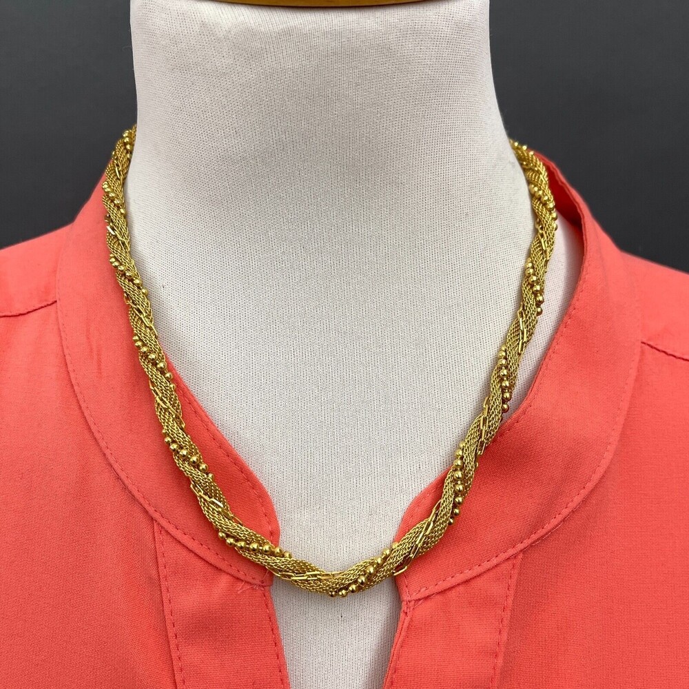 Napier Gold-tone Twisted Beaded Chains Women's Fashion Necklace NWOT